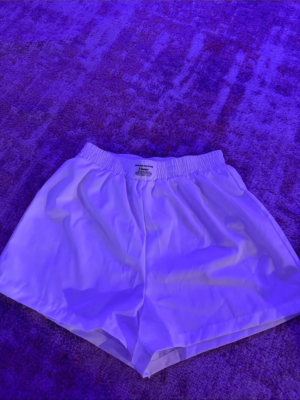 SHEIN White Elastic-Waist Running Shorts